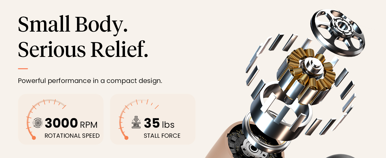 Exploded brushless motor view shows 3000 RPM speed and 35 lb stall force.