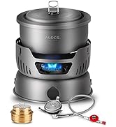 ALOCS Camping Cookware - 11 Piece Lightweight Camp Cooking Set with Portable Camping Stove &amp; Gas ...