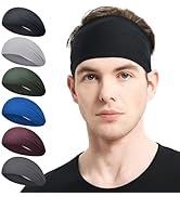 MARKEEP Running Headbands for Men(4 or 6 Pack, Mens Stretchy Headband for Football,Cycling,Basket...