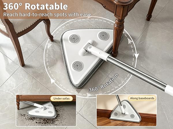 360° Rotatable- Reach hard-to-reach spots with ease