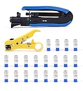 Knoweasy Coaxial Compression Tool Coax Cable Crimper Kit,F-Type Crimper Cable Tech RG6 RG59 RG11 ...