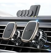 LISEN 2-Pack Magnetic Phone Holder for Car: 6 Military Magnets, Gold Vent Phone Mount