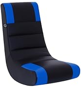 The Crew Furniture Riptide Kids Video Rocker Floor Gaming Chair, PU Black/Blue