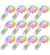 12 Pack Fairy Lights Battery Operated with Timer 6.5feet Silver Wire 20 LEDs Waterproof 8 Modes T...