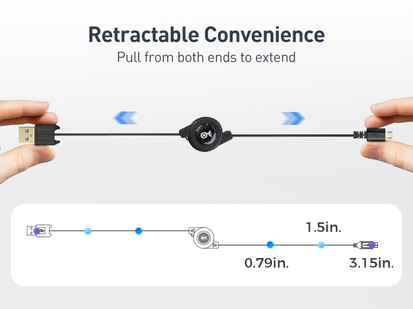 Retractable Micro USB Cable