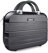 14 Inch Hard Shell Makeup Case, Mini Suitcase Vanity Case, Multi-Purpose Waterproof Hard Shell Co...