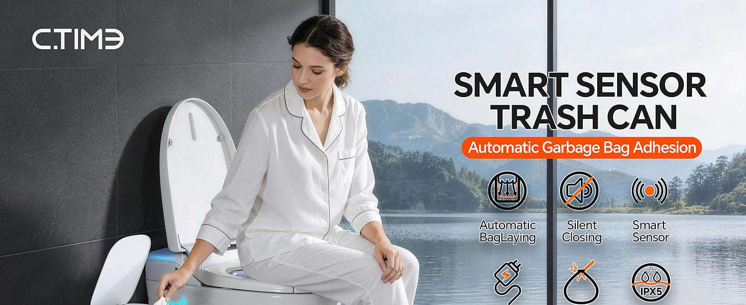 Sensor-operated trash cans that automatically absorb trash bags