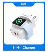 VRURC Charger for iPhone &amp; Apple Watch, 20W USB C Fast Charging Block, 3-in-1 Compact Travel Adap...