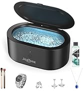 JeaTone Ultrasonic Jewelry Cleaner Machine (Black), SUS304 Stainless Steel 20oz Tank, 46KHz Ultra...