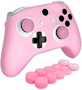 HLRAO Pink Glitter Anti-Slip Protective Silicone Cover Skin Grips Compatible with Xbox ONE S/X Co...