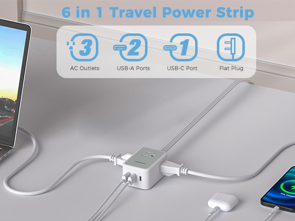 flat plug power strip