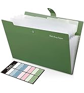 SKYDUE Expanding File Folders with 8 Pockets, Accordion File Organizer, Portable Document Paper O...