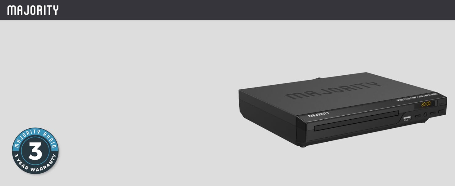 The Majority DVD Player combines compact and sleek, making it the perfect addition to any space