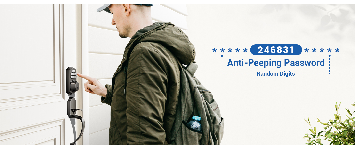 keyless entry door lock with handle