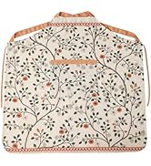 ISAENNE Floral Pattern Linen Apron with Pocket,Vintage Stylish Kitchen and Garden Aprons for Wome...