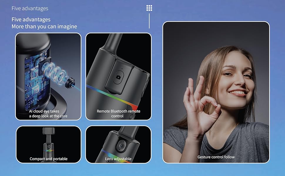 auto face tracking tripod 360 rotation face tracking tripod for iphone tracking tripod 360 tripod