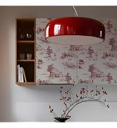 QUCHENG Chinoiserie Style Wallpaper Monochrome Wall Decor Toile de Jouy Landscape Dresser Decal R...