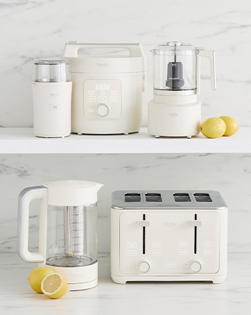 martha stewart kitchen electrics assortment in cream on counter