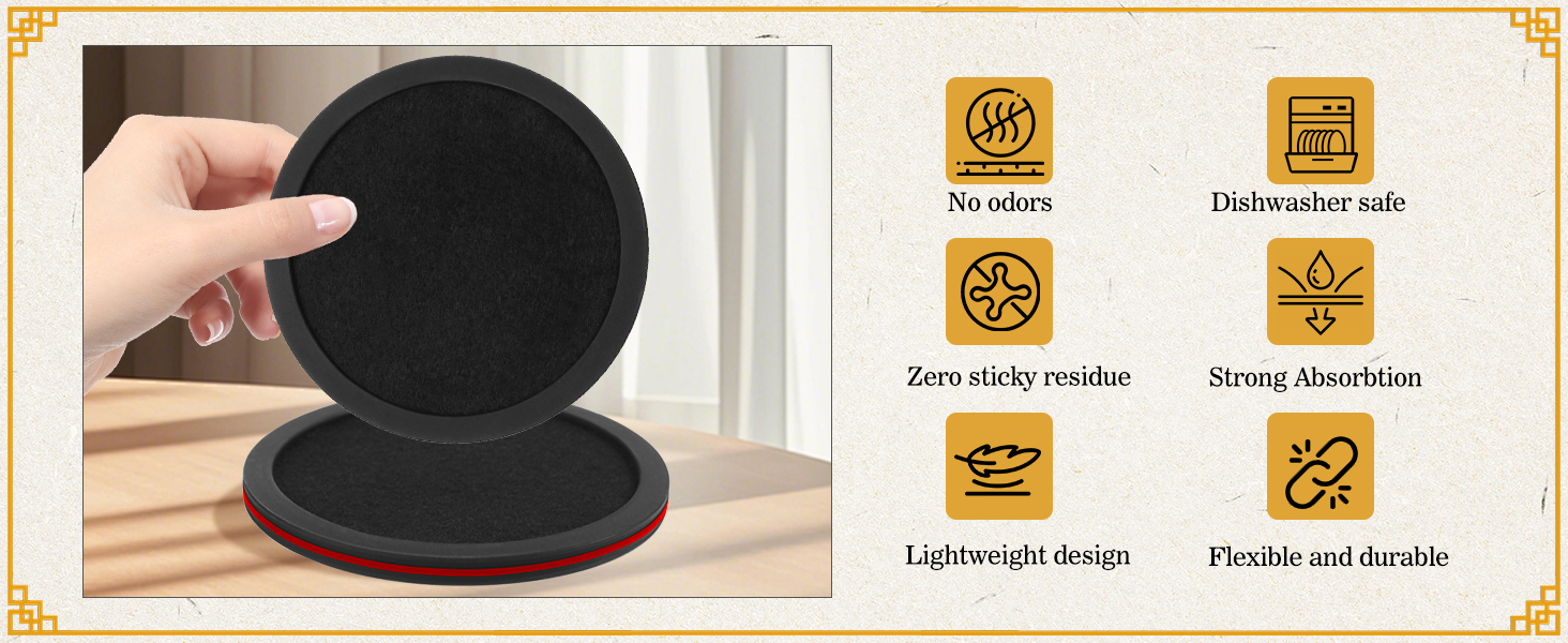 Sleek Absorbent Coasters with Holder
