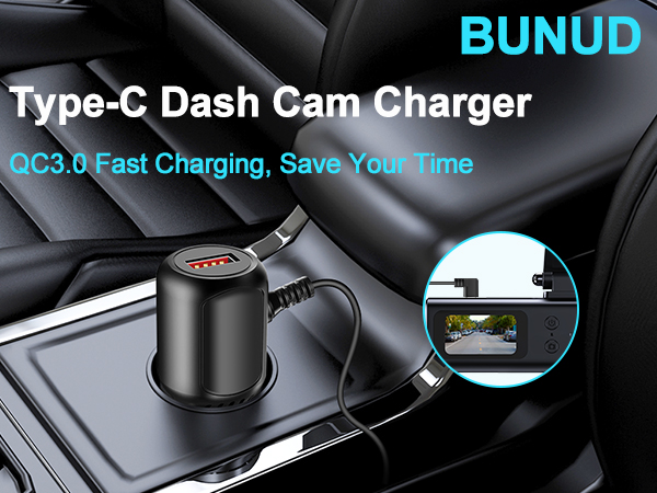 USB C dash cam charger