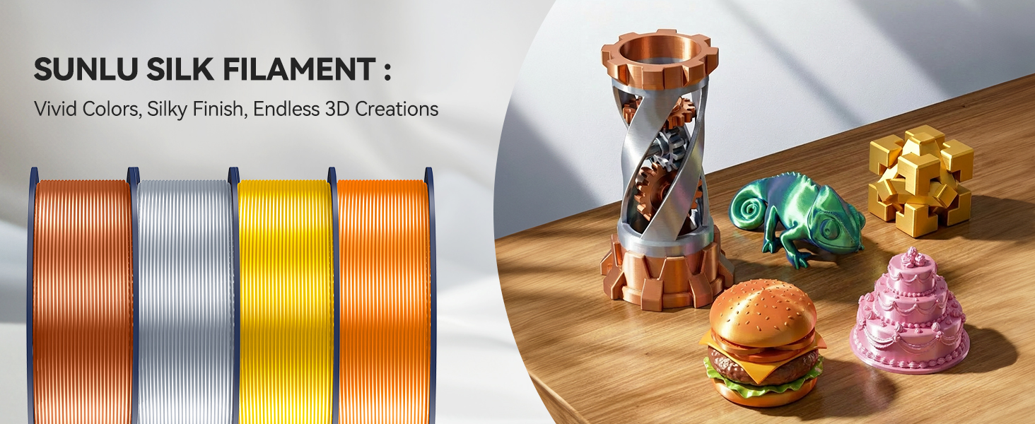 sunlu shiny silk pla plus Filament 1.75mm 3d printer filament sunlu filament 1kg silk filament