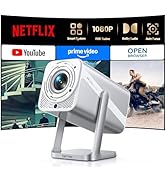 [4K Support/Auto Focus/360°Adjustable Stand]Smart-Projector-4K with WiFi 6 and Bluetooth5.2, Nati...