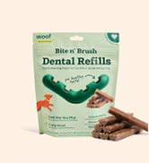 WOOF - Bite n' Brush Refills Treats for the Dog Toothbrush Toy - Scrub Plaque and Tartar from You...