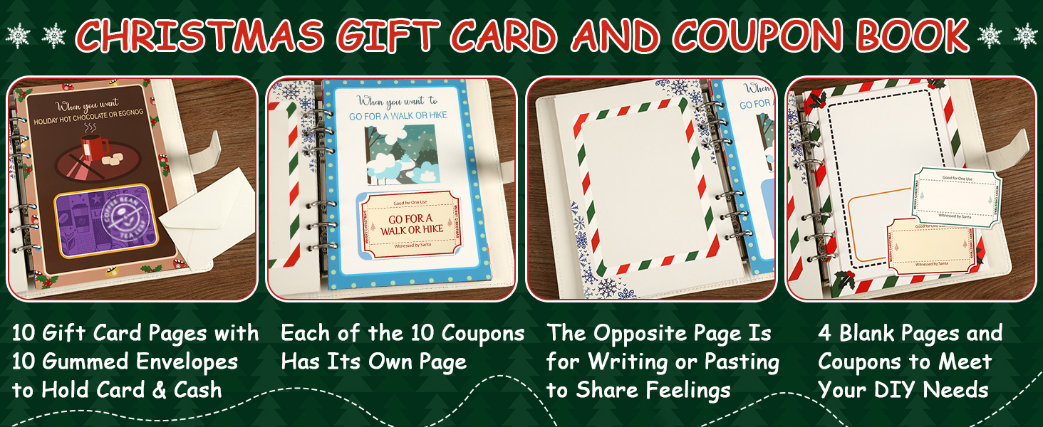 christmas gift card and coupon book