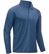 TACVASEN Men's Long Sleeve Athletic Shirts 1/4 Pullover Zip Sun Protection Rash Guard UPF 50+ Out...