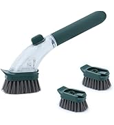 DAPOWER Soap Dispensing Dish Brush with Handle, Kitchen Scrub Brush for Dishes Pots Pans Sink Cle...