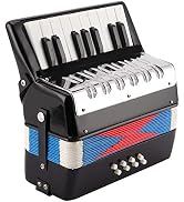 Entry Level Piano Accordion 17 Key 8 Bass with Adjustable Shoulder Strap Piano Accordion Instrume...