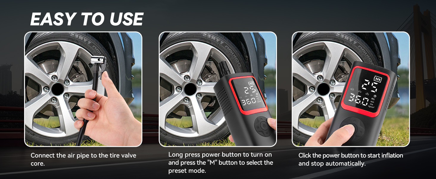 car accessories tire inflator portable air compressor