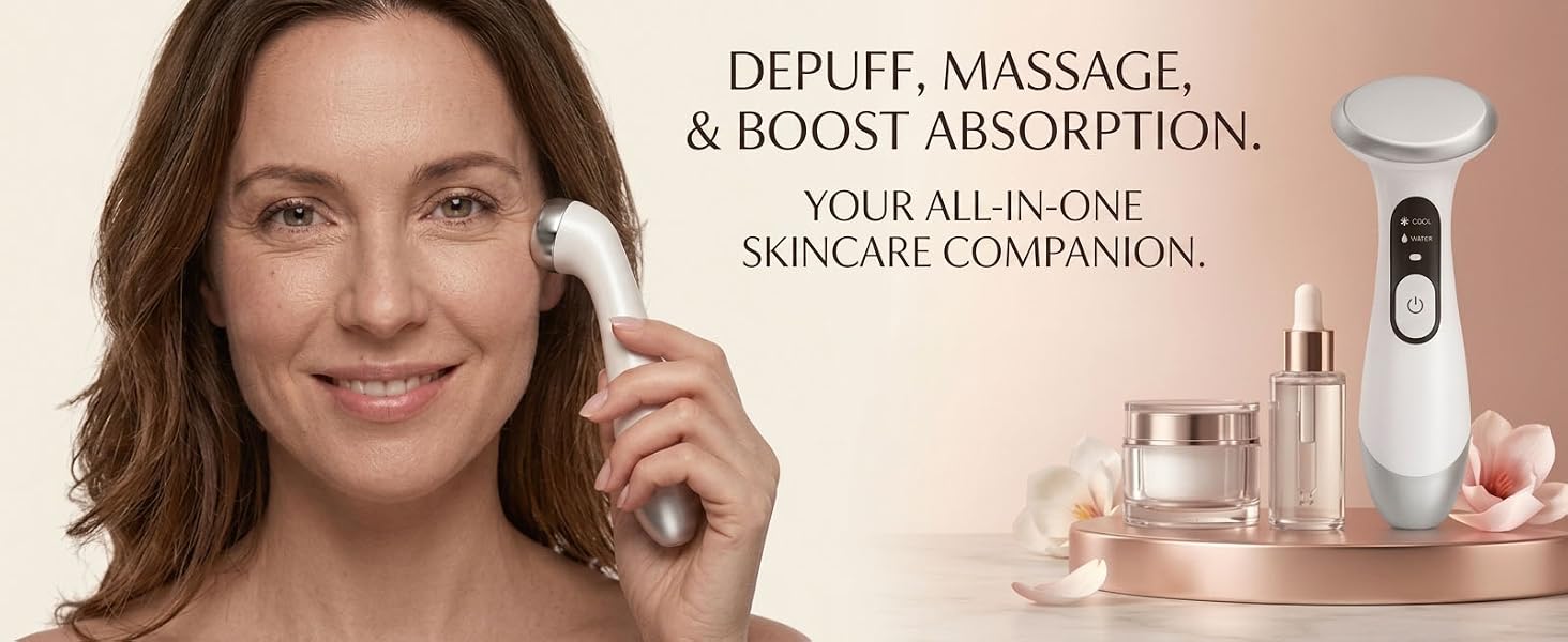 Depuffing Wand Cold and Heat Skincare Treatment to Depuff and Glow; Beauty Wand, Face Roller