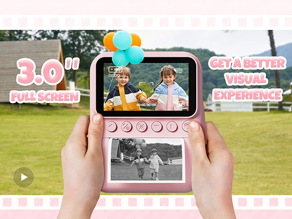 3.0'' Screen 48MP Photo Instant Camera for Kids with 32GB Card