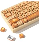 PBT Keycaps-MOA Keycaps, Custom Keyboard Keycap Sets Butter-Bread Theme, 5 Side Dye Sublimation K...