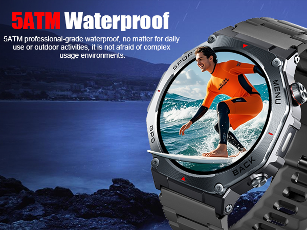 5ATM Waterproof watch