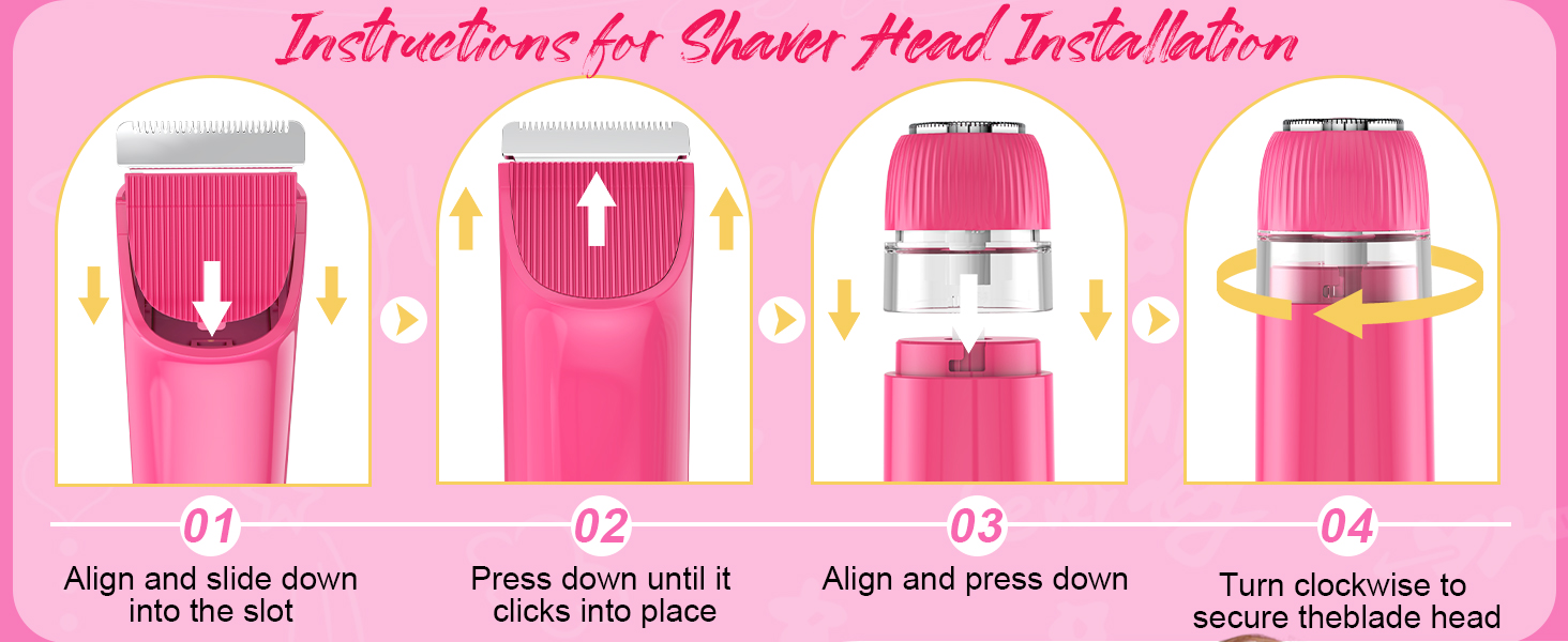 2 in 1 Women&amp;#39;s Electric Shaver, Dual Head Bikini Trimmer,Waterproof