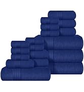 BOUTIQUO 100% Cotton Towel Set, Contains 4 Soft Bath Towel, 6 Hand Towels, 8 Wash Cloths - Compac...