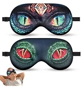 2 Pcs Sleep Mask for Kids Boys, Silk Eye Covers for Sleeping, Adjustable Strap &amp; Light Blocking D...