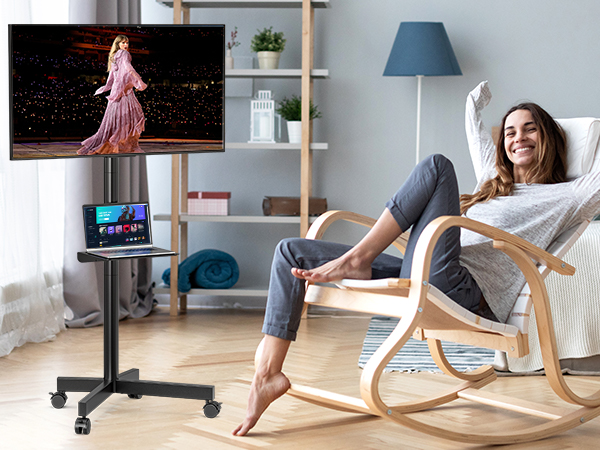 tv stand on wheels for 65 inch tv