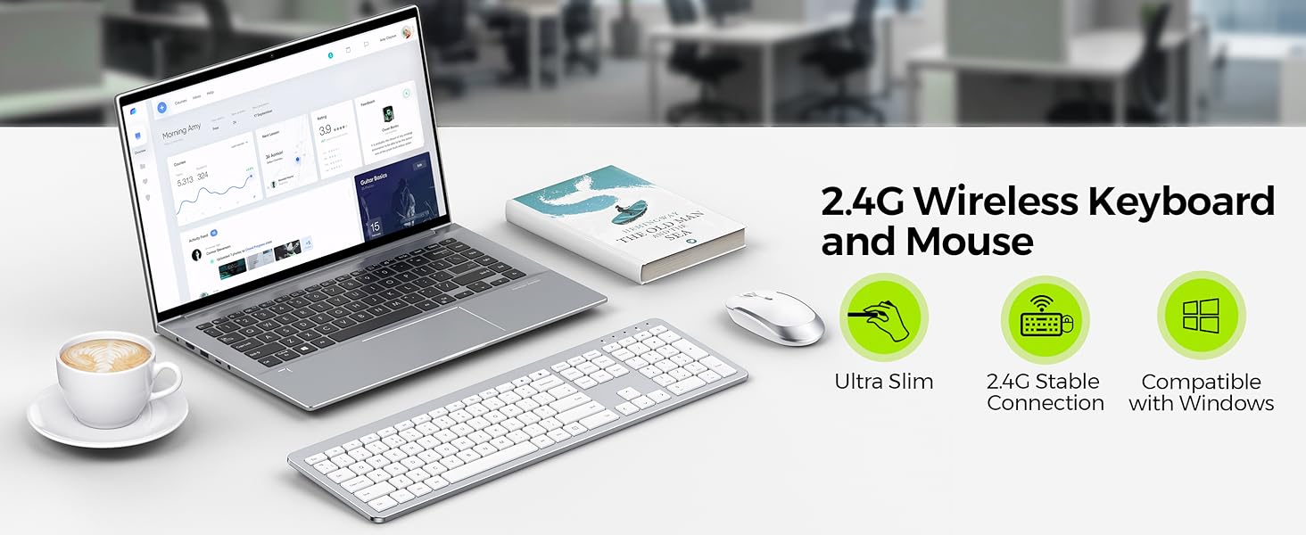 full size keyboard and mouse