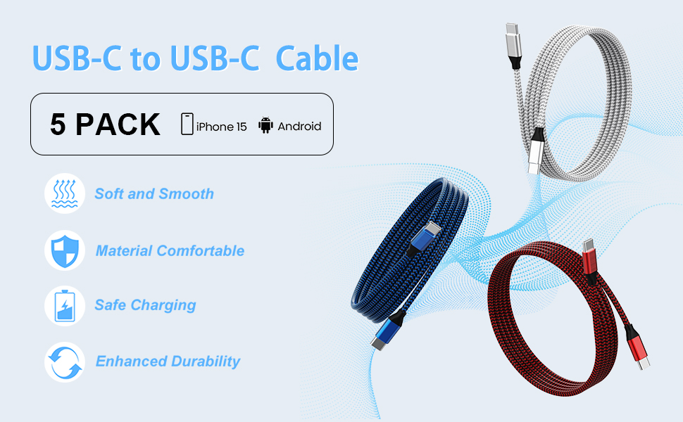 5 Pack USB C cable