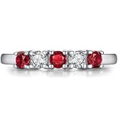 AILAAILA 5 Stone Birthstone Rings for Kids Teens Girls Women Size 2-9 Stainless Steel Birthday Mo...