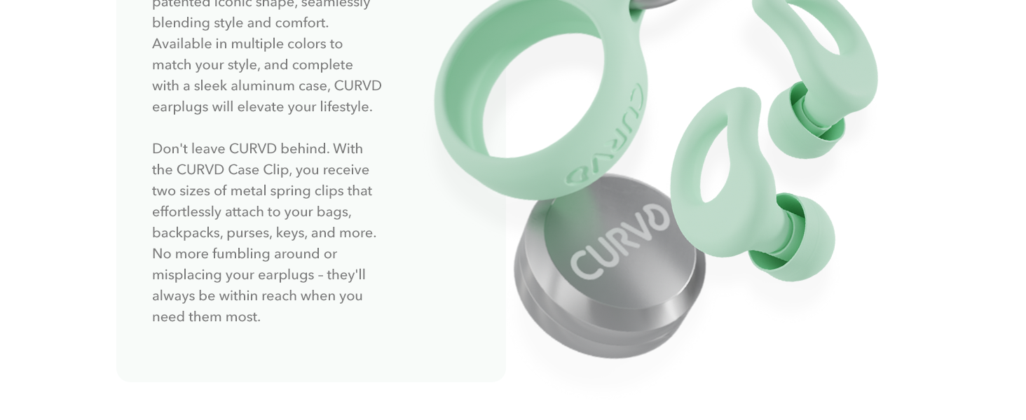 CURVD Everyday Earplug Bundle Mint Soften the Sound