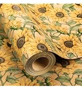 MAYPLUSS Kraft Sunflowers Gift Wrapping Paper - Vintage Elegant Sunflowers Floral Gift Wrap Paper...