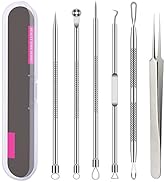 Pimple Popper Tool Kit, 6 Pcs Blackhead Remover Acne Needle Tools Set Removing Treatment Comedone...