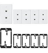 iwillink 10Gbps Ethernet Wall Plate Cat6A, 2-Port Ethernet Wall Plate and Jack Outlet, Keystone R...