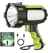 AlpsWolf Rechargeable Flashlights High Lumens, Super Bright 10000mAh Spotlight Flashlight with Bu...