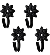 MOROBOR Flower Decorative Wall Hooks, 4 pcs Retro Flower Shaped Curtain Hooks Creative Utility He...
