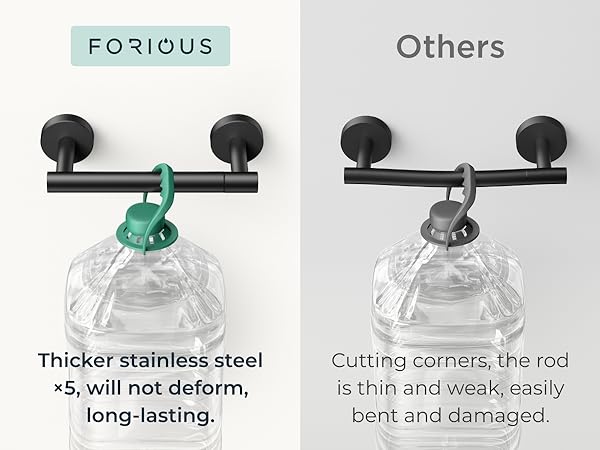 black towel ring and toilet paper holder